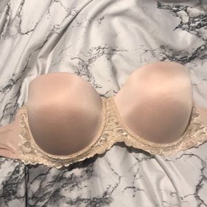 Strapless Lace Nude Bra